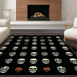 Ultra Soft Area Rug, Non Slip, Stain Resistant, Washable Area Rugs for Living Room, Bedroom, Creepy Halloween Decorative Piece(Black)