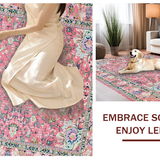 Whimsical Pink Green Tiled Design(Pink)