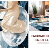 Artistic Gray Wolf Silhouette Design(Blue)