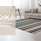 Ultra Soft Area Rug, Non Slip, Stain Resistant, Washable Area Rugs for Living Room, Bedroom, Elegant Textured Tone Block Pattern(Brown)
