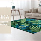 Ultra Soft Area Rug, Non Slip, Stain Resistant, Washable Area Rugs for Living Room, Bedroom, Eclectic Tropical Floral Motif(Blue)