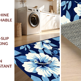 Ultra Soft Area Rug, Non Slip, Stain Resistant, Washable Area Rugs for Living Room, Bedroom, Rustic Surf-Inspired Aesthetic(Blue)