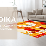 Ultra Soft Area Rug, Non Slip, Stain Resistant, Washable Area Rugs for Living Room, Bedroom, Vibrant Jungle-Themed Design(Orange)
