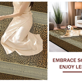 Ultra Soft Area Rug, Non Slip, Stain Resistant, Washable Area Rugs for Living Room, Bedroom, Elegant Wild Print Composition(Brown)
