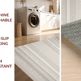 Ultra Soft Area Rug, Non Slip, Stain Resistant, Washable Area Rugs for Living Room, Bedroom, Rustic Textured Checkered Design(Gray)