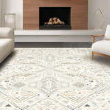 Ultra Soft Area Rug, Non Slip, Stain Resistant, Washable Area Rugs for Living Room, Bedroom, Elegant Tiled Trellis Aesthetic(Beige)