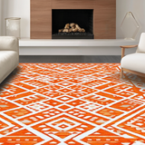 Ultra Soft Area Rug, Non Slip, Stain Resistant, Washable Area Rugs for Living Room, Bedroom, Stylish Abstract Orange Arrangement(Orange)