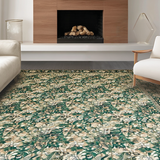 Ultra Soft Area Rug, Non Slip, Stain Resistant, Washable Area Rugs for Living Room, Bedroom, Serene Floral Arrangement in Green(Green)