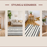 Ultra Soft Area Rug, Non Slip, Stain Resistant, Washable Area Rugs for Living Room, Bedroom, Chic Striped Minimalist Aesthetic(Black)