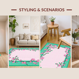 Ultra Soft Area Rug, Non Slip, Stain Resistant, Washable Area Rugs for Living Room, Bedroom, Playful Pastel Fruit Motif(Pink)