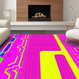 Ultra Soft Area Rug, Non Slip, Stain Resistant, Washable Area Rugs for Living Room, Bedroom, Vibrant Contemporary Pop Art Style(Pink)