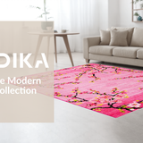 Ultra Soft Area Rug, Non Slip, Stain Resistant, Washable Area Rugs for Living Room, Bedroom, Lush Pastel Blossom Patterns(Pink)