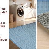 Ultra Soft Area Rug, Non Slip, Stain Resistant, Washable Area Rugs for Living Room, Bedroom, Chic Geometric Trellis Composition(Blue)