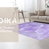 Ultra Soft Area Rug, Non Slip, Stain Resistant, Washable Area Rugs for Living Room, Bedroom, Sleek Minimalist Color Blend(Purple)