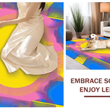 Ultra Soft Area Rug, Non Slip, Stain Resistant, Washable Area Rugs for Living Room, Bedroom, Elegant Multicolored Artful Layout(Yellow)