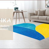 Ultra Soft Area Rug, Non Slip, Stain Resistant, Washable Area Rugs for Living Room, Bedroom, Abstract Modern Washable Foldable(Blue)