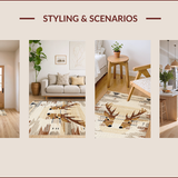 Ultra Soft Area Rug, Non Slip, Stain Resistant, Washable Area Rugs for Living Room, Bedroom, Luxurious Neutral Toned Aesthetic(Beige)