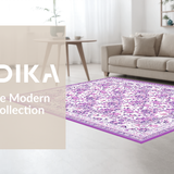 Ultra Soft Area Rug, Non Slip, Stain Resistant, Washable Area Rugs for Living Room, Bedroom, Contemporary Fluffy Botanical Theme(Purple)
