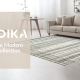 Ultra Soft Area Rug, Non Slip, Stain Resistant, Washable Area Rugs for Living Room, Bedroom, Reversible Black and White Striped Area Rug, Farmhouse Decor, Geomtric Spots(Gray)