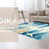 Ultra Soft Area Rug, Non Slip, Stain Resistant, Washable Area Rugs for Living Room, Bedroom, Serene Beach Sand Color Palette(Blue)