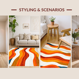 Ultra Soft Area Rug, Non Slip, Stain Resistant, Washable Area Rugs for Living Room, Bedroom, Striking Contemporary Lattice Pattern(Orange)