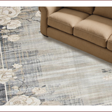 Ultra Soft Area Rug, Non Slip, Stain Resistant, Washable Area Rugs for Living Room, Bedroom, Eclectic Earthy Floral Arrangement(Gray)