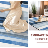 Ultra Soft Area Rug, Non Slip, Stain Resistant, Washable Area Rugs for Living Room, Bedroom, Ombre Striped Area Rug(Blue)