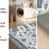 Ultra Soft Area Rug, Non Slip, Stain Resistant, Washable Area Rugs for Living Room, Bedroom, Chic Monochrome Floral Arrangement(Gray)