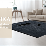 Ultra Soft Area Rug, Non Slip, Stain Resistant, Washable Area Rugs for Living Room, Bedroom, Playful Whimsical Cat Bedroom Plush Accent Mat(Black)