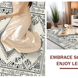 Ultra Soft Area Rug, Non Slip, Stain Resistant, Washable Area Rugs for Living Room, Bedroom, Trendy Earthy Toned Geometric Style(Gray)