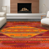Ultra Soft Area Rug, Non Slip, Stain Resistant, Washable Area Rugs for Living Room, Bedroom, Natural Fiber Festive Design(Red)