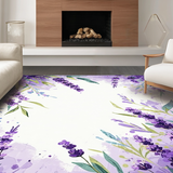 Ultra Soft Area Rug, Non Slip, Stain Resistant, Washable Area Rugs for Living Room, Bedroom, Lavender Pastel Botanical Aesthetic(Purple)