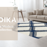 Ultra Soft Area Rug, Non Slip, Stain Resistant, Washable Area Rugs for Living Room, Bedroom, Charming Ivory Diamond Motif(Beige)