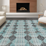 Ultra Soft Area Rug, Non Slip, Stain Resistant, Washable Area Rugs for Living Room, Bedroom, Modern Geometric Rug: Diamond & Stripe Fusion for a Stylish Hallway(Blue)