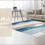 Ultra Soft Area Rug, Non Slip, Stain Resistant, Washable Area Rugs for Living Room, Bedroom, Beach Themed Bedroom Ivory Grey Blue Carpet(Blue)