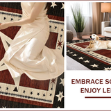 Ultra Soft Area Rug, Non Slip, Stain Resistant, Washable Area Rugs for Living Room, Bedroom, Elegant Textured Brown Motif(Red)