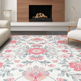 Ultra Soft Area Rug, Non Slip, Stain Resistant, Washable Area Rugs for Living Room, Bedroom, Chic Transitional Color Burst(White)