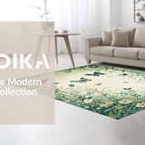 Ultra Soft Area Rug, Non Slip, Stain Resistant, Washable Area Rugs for Living Room, Bedroom, Eclectic Vintage Bug Arrangement(Green)