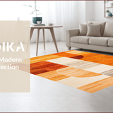 Ultra Soft Area Rug, Non Slip, Stain Resistant, Washable Area Rugs for Living Room, Bedroom, Washable Entryway Sun Print Minimalist Area Rug(Orange)