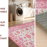 Ultra Soft Area Rug, Non Slip, Stain Resistant, Washable Area Rugs for Living Room, Bedroom, Elegant Soft Circle Design(Pink)