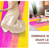 Ultra Soft Area Rug, Non Slip, Stain Resistant, Washable Area Rugs for Living Room, Bedroom, Radiant Youthful Nature Elements(Yellow)