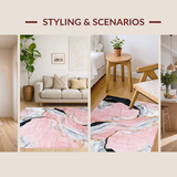 Ultra Soft Area Rug, Non Slip, Stain Resistant, Washable Area Rugs for Living Room, Bedroom, Vibrant Irregular Design with Luxurious Appeal(Pink)