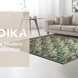 Ultra Soft Area Rug, Non Slip, Stain Resistant, Washable Area Rugs for Living Room, Bedroom, Serene Floral Arrangement in Green(Green)