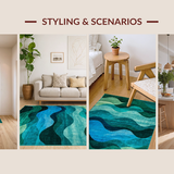 Ultra Soft Area Rug, Non Slip, Stain Resistant, Washable Area Rugs for Living Room, Bedroom, Eclectic Modern Color Splash(Blue)