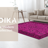 Ultra Soft Area Rug, Non Slip, Stain Resistant, Washable Area Rugs for Living Room, Bedroom, Eclectic Wild Texture with Modern Lines(Pink)
