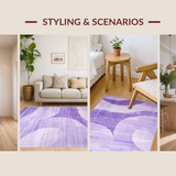 Ultra Soft Area Rug, Non Slip, Stain Resistant, Washable Area Rugs for Living Room, Bedroom, Artful Soft Plush Ombre Design(Purple)