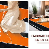 Ultra Soft Area Rug, Non Slip, Stain Resistant, Washable Area Rugs for Living Room, Bedroom, Vibrant Sporty Circular Floor Accent(Orange)