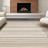 Ultra Soft Area Rug, Non Slip, Stain Resistant, Washable Area Rugs for Living Room, Bedroom, Earthy Rustic Fringe Elegance(Beige)