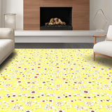 Ultra Soft Area Rug, Non Slip, Stain Resistant, Washable Area Rugs for Living Room, Bedroom, Charming Daisy Floral Aesthetic(Yellow)