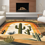 Ultra Soft Area Rug, Non Slip, Stain Resistant, Washable Area Rugs for Living Room, Bedroom, Lively Artistic Nature Elements(Brown)